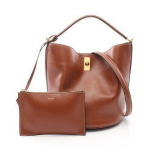 Celine Bucket Seize Handbag Brown Leather